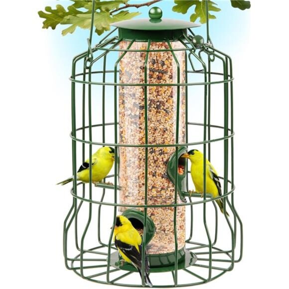 Squirrel Proof Bird Feeders for Outdoors Hanging (Premium Metal) 1.25lb Capacity - Picture 1 of 7